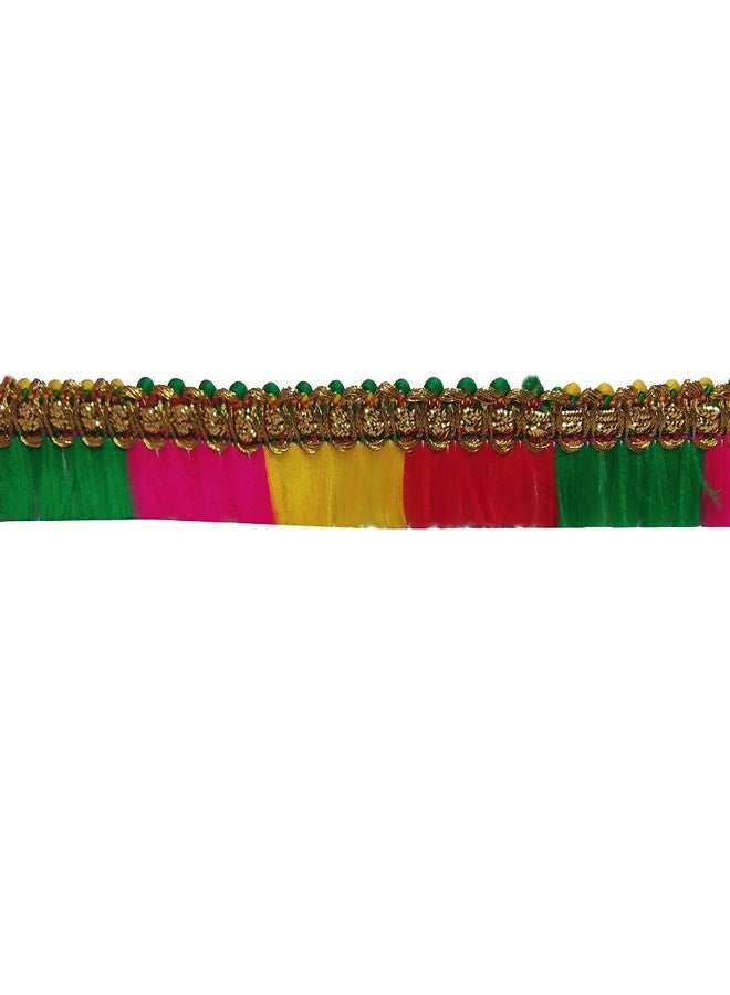 Utkarsh 18 Mtr Roll of Ethnic Wear Gota Patti Embroidery Trim Multicolor Fur Lace Border with 1.27 cm Width for Saree,Suit,Dresses,Fashion Designing,craftworks - Image 3